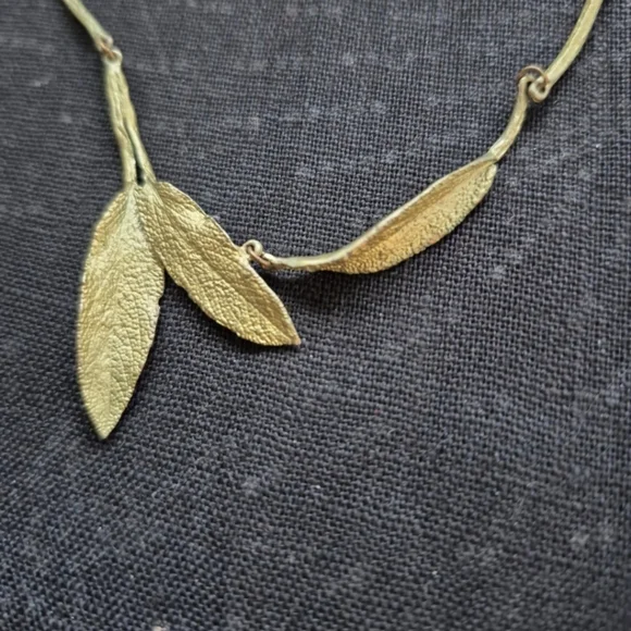 Michael Michaud Botanical Sage Necklace Cast Bronze